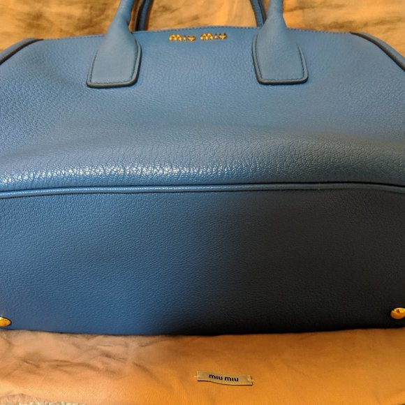 Miu Miu Blue Leather Zip Tote - SOLD - Picture 5 of 5